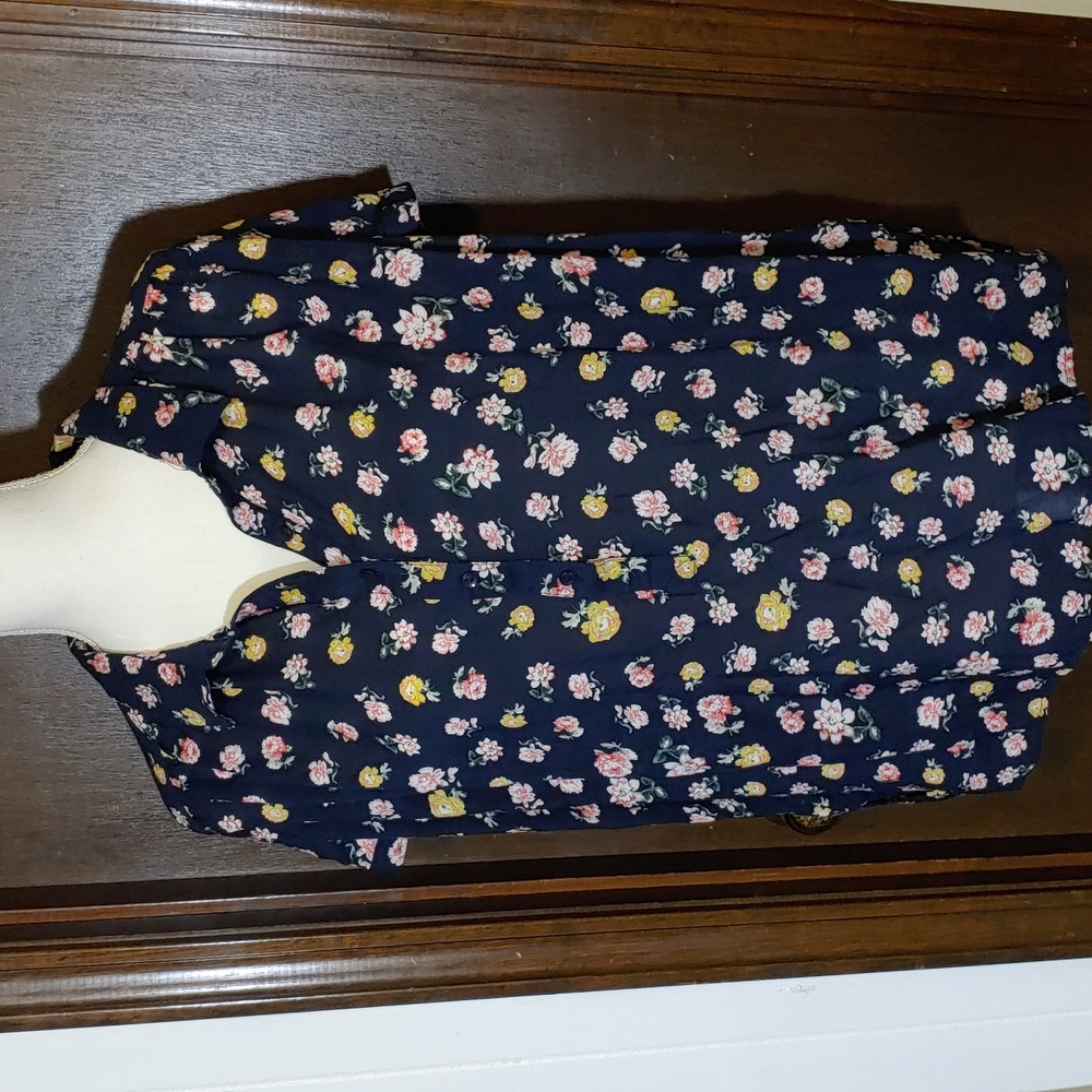 Lucky Brand Navy Floral Blouse